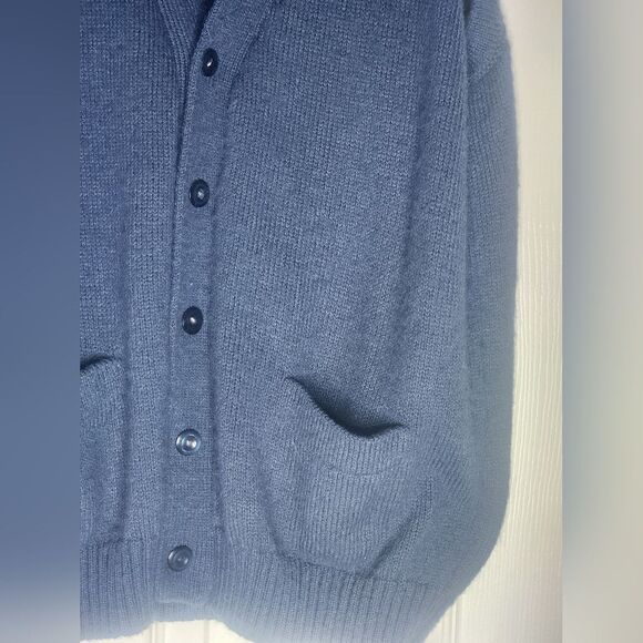 Celitas Design M Pockets Pretty Spruce Blue Alpaca Wool Men Cardigan Vest PERU - Picture 5 of 8
